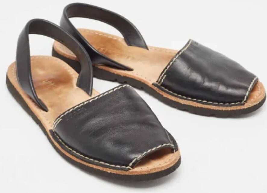 Prada Vintage Pre-owned Leather flats Black Dames