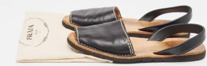 Prada Vintage Pre-owned Leather flats Black Dames