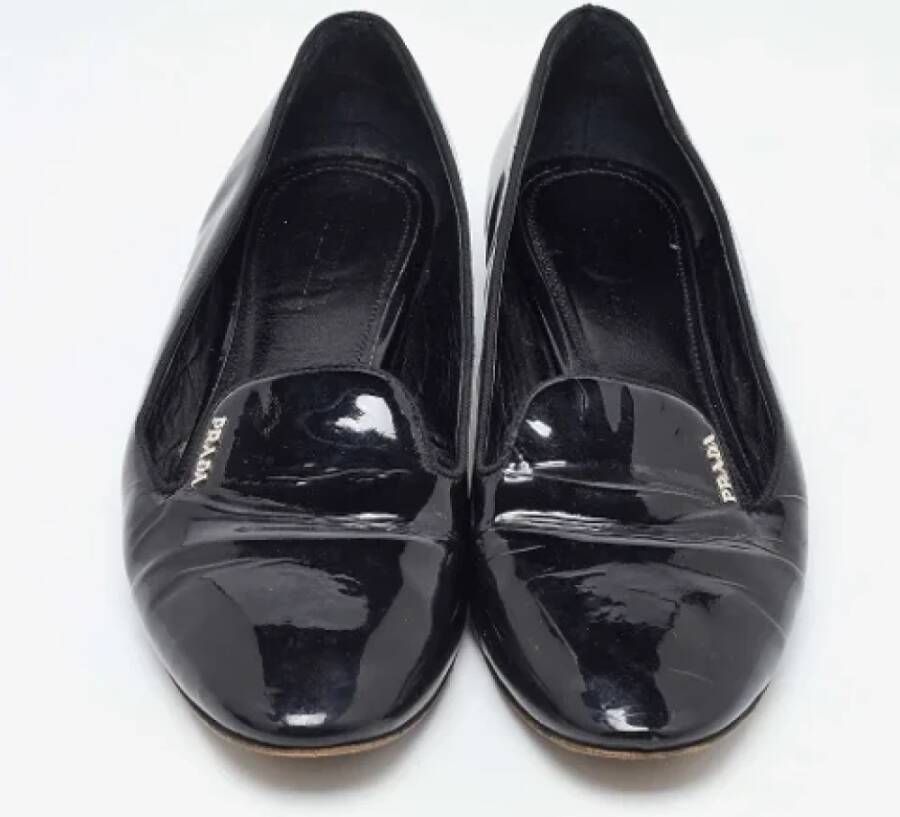 Prada Vintage Pre-owned Leather flats Black Dames