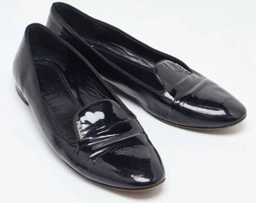 Prada Vintage Pre-owned Leather flats Black Dames