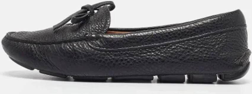 Prada Vintage Pre-owned Leather flats Black Dames