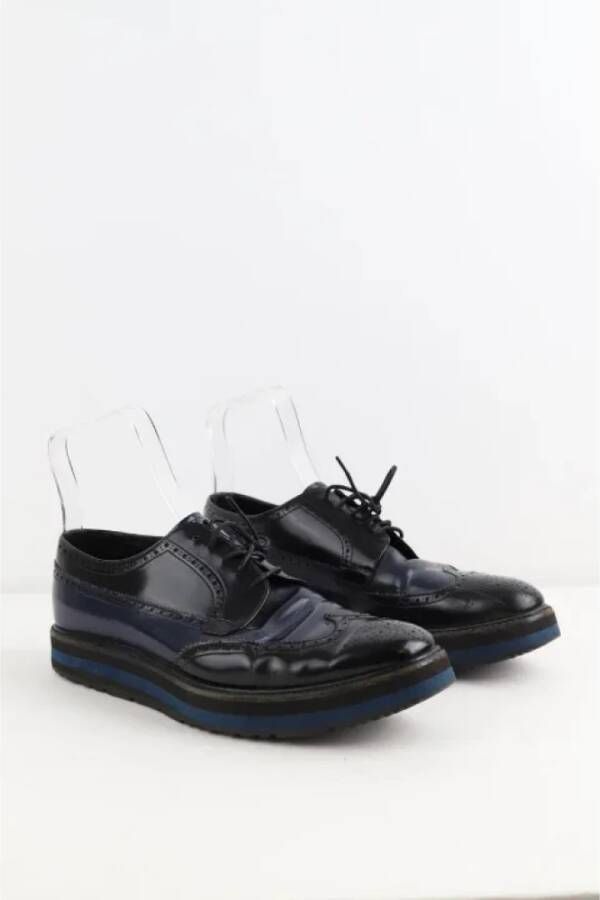 Prada Vintage Pre-owned Leather flats Black Dames