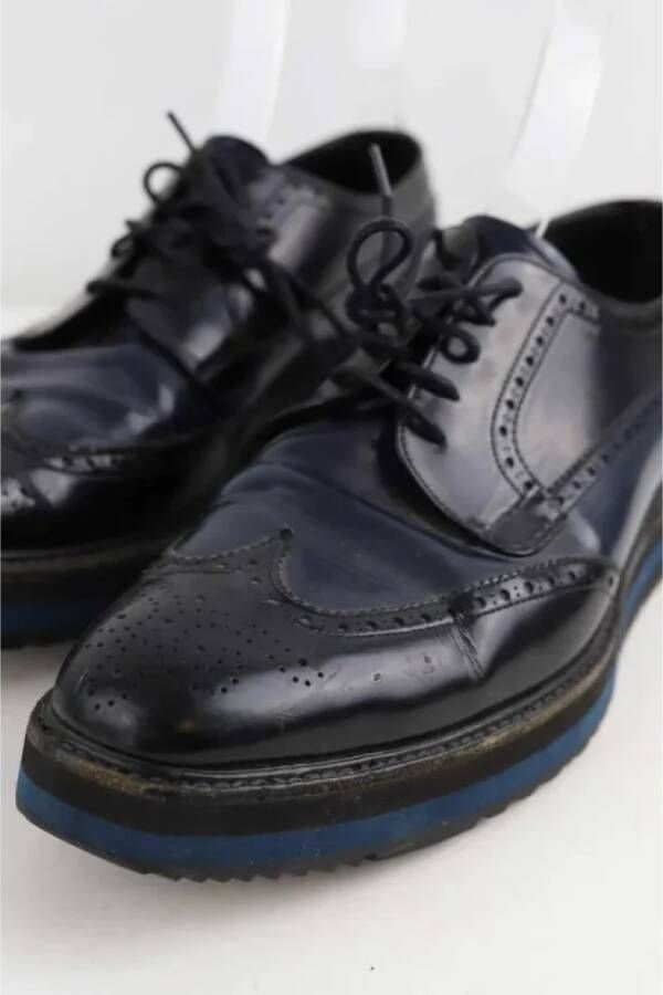 Prada Vintage Pre-owned Leather flats Black Dames