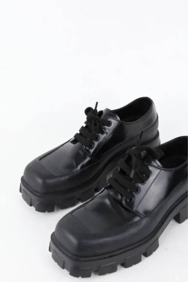 Prada Vintage Pre-owned Leather flats Black Dames