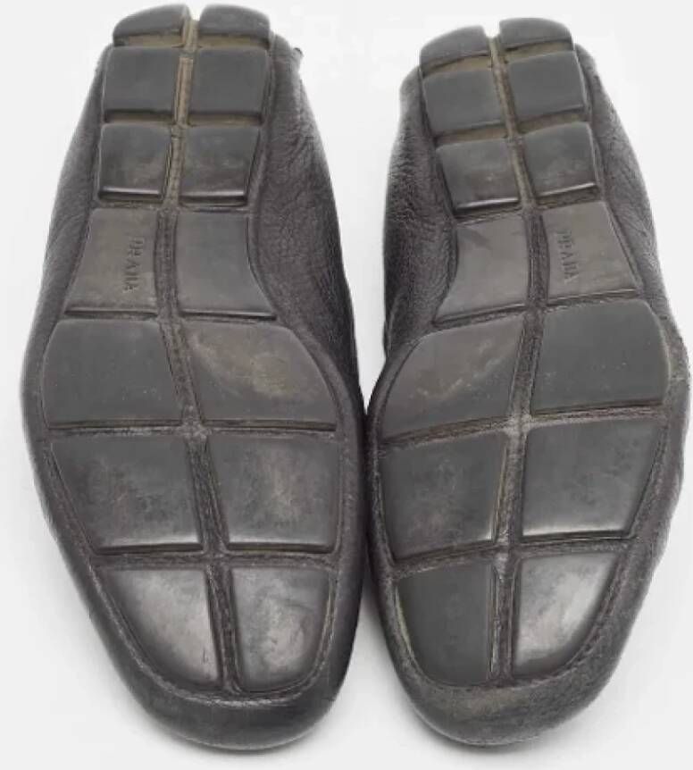 Prada Vintage Pre-owned Leather flats Black Heren