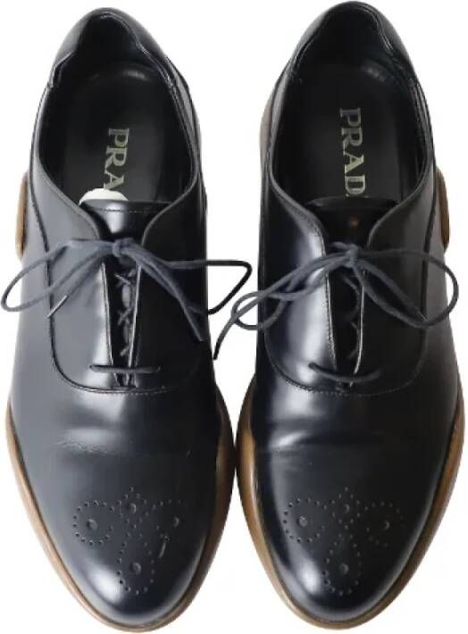 Prada Vintage Pre-owned Leather flats Black Heren