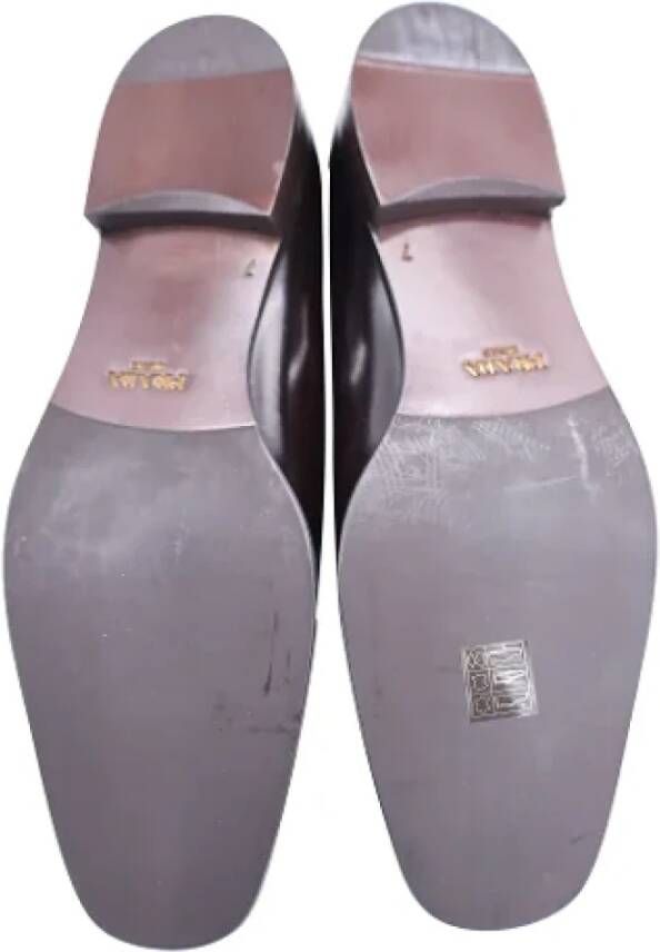 Prada Vintage Pre-owned Leather flats Black Heren