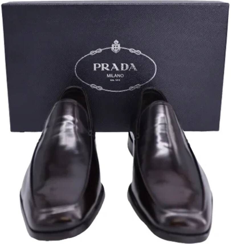 Prada Vintage Pre-owned Leather flats Black Heren
