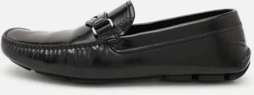 Prada Vintage Pre-owned Leather flats Black Heren
