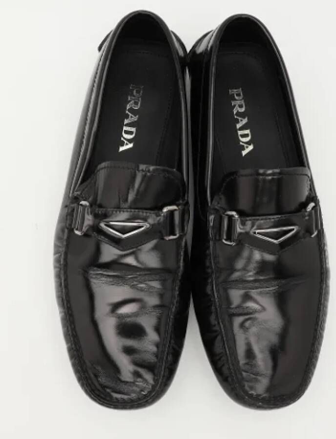 Prada Vintage Pre-owned Leather flats Black Heren