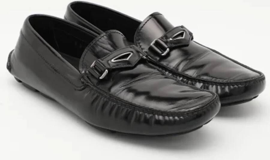 Prada Vintage Pre-owned Leather flats Black Heren