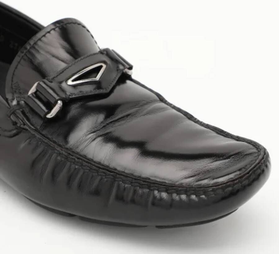 Prada Vintage Pre-owned Leather flats Black Heren
