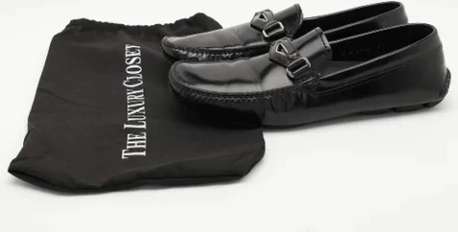 Prada Vintage Pre-owned Leather flats Black Heren