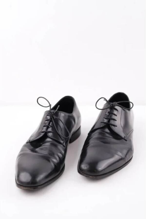 Prada Vintage Pre-owned Leather flats Black Heren