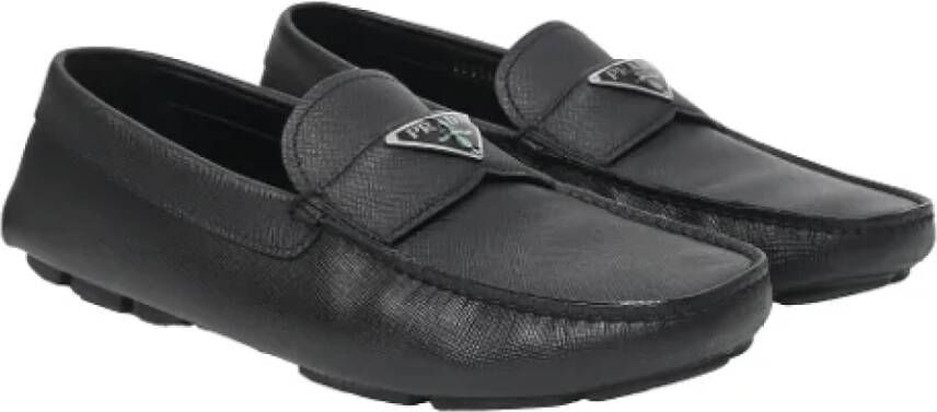 Prada Vintage Pre-owned Leather flats Black Heren