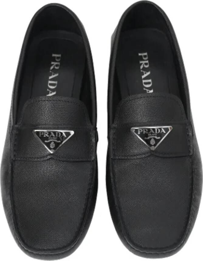 Prada Vintage Pre-owned Leather flats Black Heren