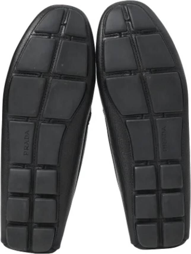 Prada Vintage Pre-owned Leather flats Black Heren