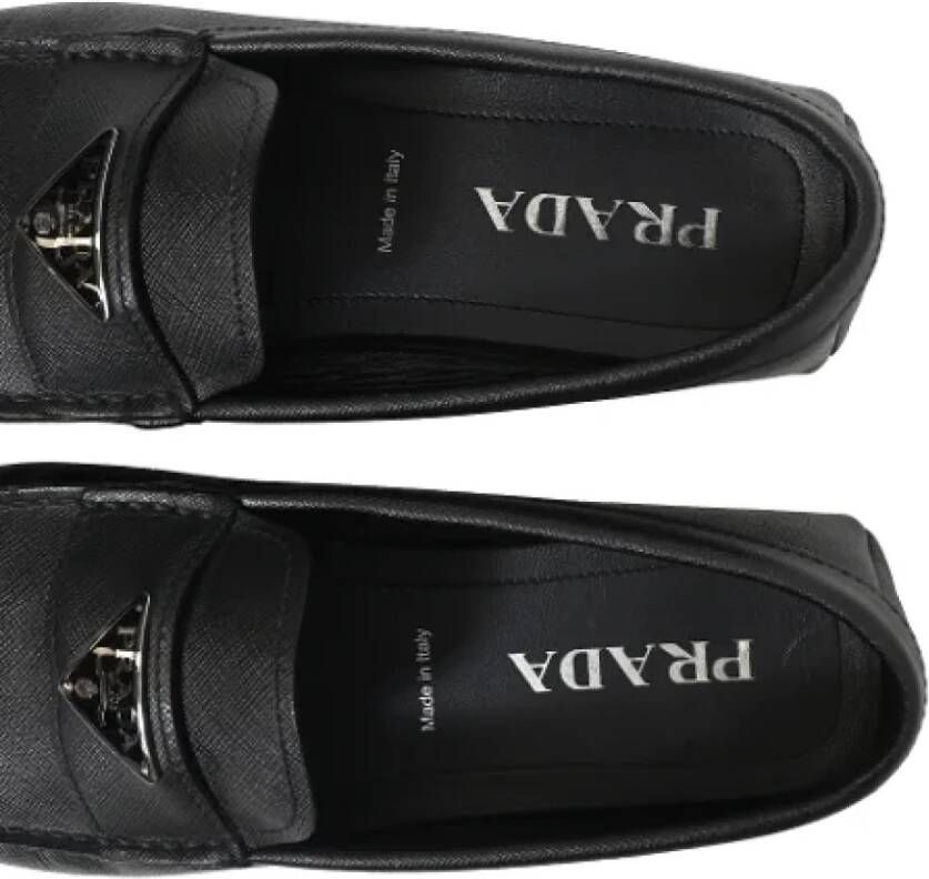 Prada Vintage Pre-owned Leather flats Black Heren
