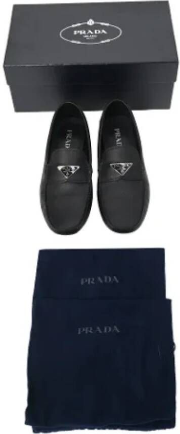 Prada Vintage Pre-owned Leather flats Black Heren