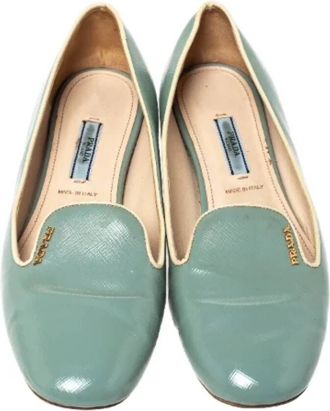 Prada Vintage Pre-owned Leather flats Blue Dames