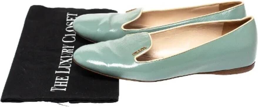 Prada Vintage Pre-owned Leather flats Blue Dames