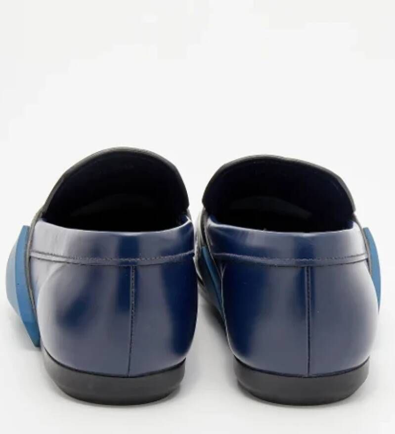 Prada Vintage Pre-owned Leather flats Blue Dames