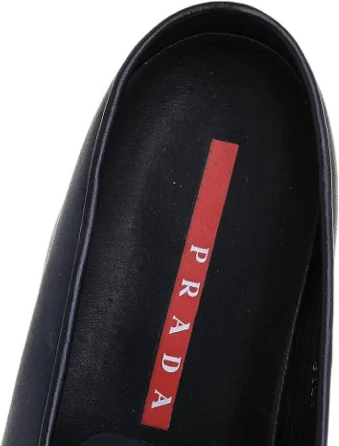 Prada Vintage Pre-owned Leather flats Blue Dames