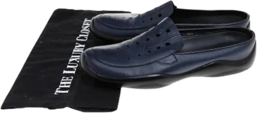 Prada Vintage Pre-owned Leather flats Blue Dames