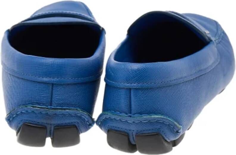 Prada Vintage Pre-owned Leather flats Blue Dames