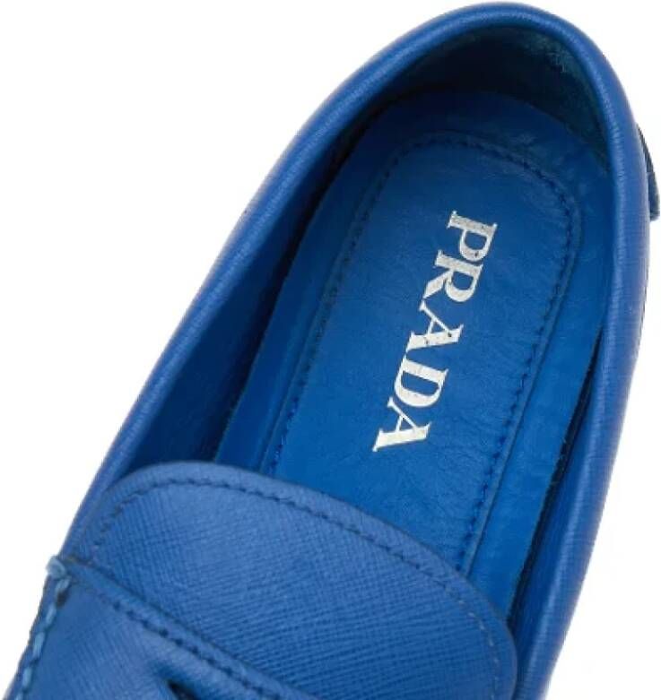 Prada Vintage Pre-owned Leather flats Blue Dames