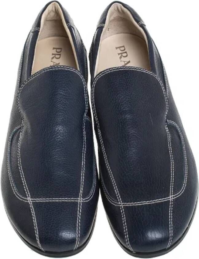 Prada Vintage Pre-owned Leather flats Blue Dames