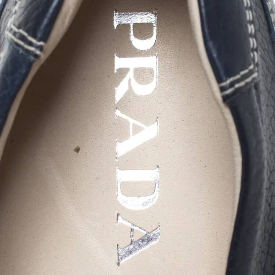 Prada Vintage Pre-owned Leather flats Blue Dames