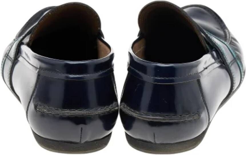 Prada Vintage Pre-owned Leather flats Blue Dames