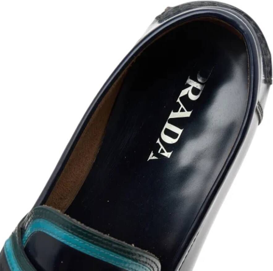 Prada Vintage Pre-owned Leather flats Blue Dames