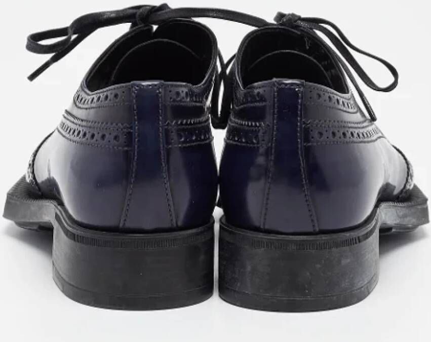 Prada Vintage Pre-owned Leather flats Blue Dames