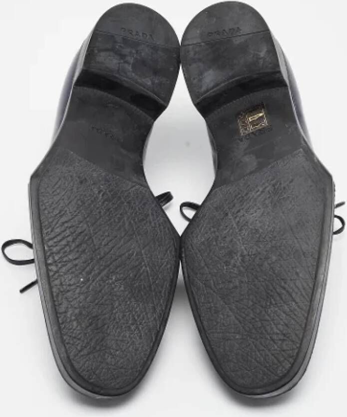 Prada Vintage Pre-owned Leather flats Blue Dames