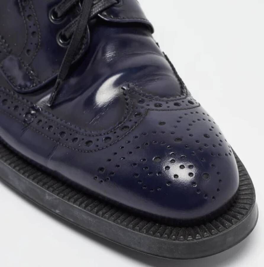 Prada Vintage Pre-owned Leather flats Blue Dames
