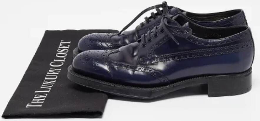 Prada Vintage Pre-owned Leather flats Blue Dames