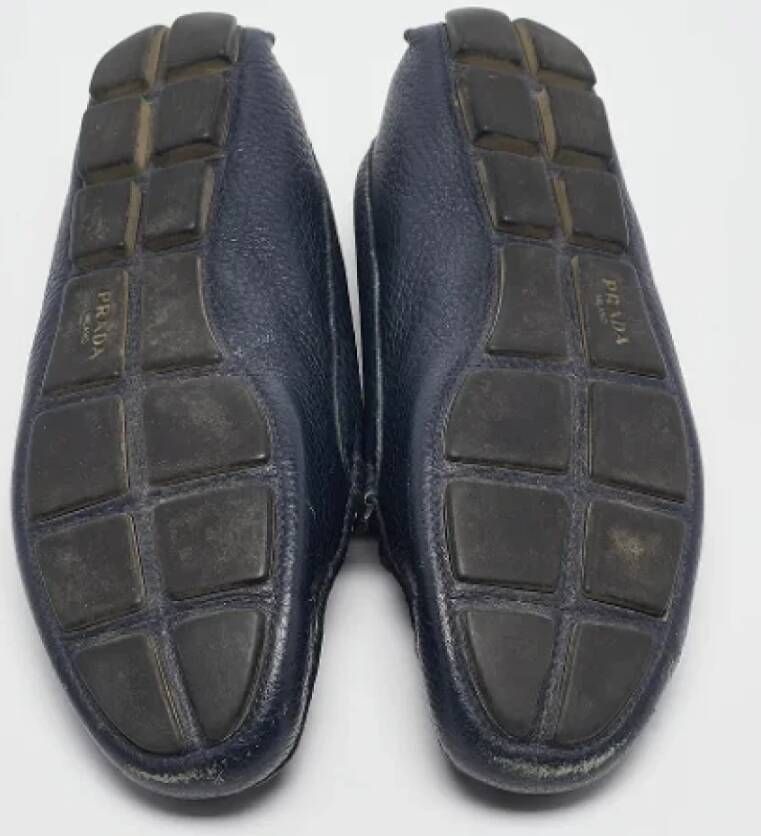 Prada Vintage Pre-owned Leather flats Blue Dames