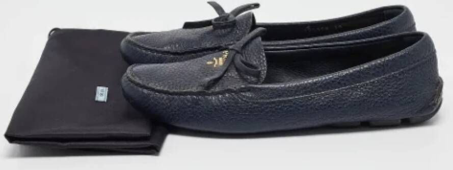 Prada Vintage Pre-owned Leather flats Blue Dames