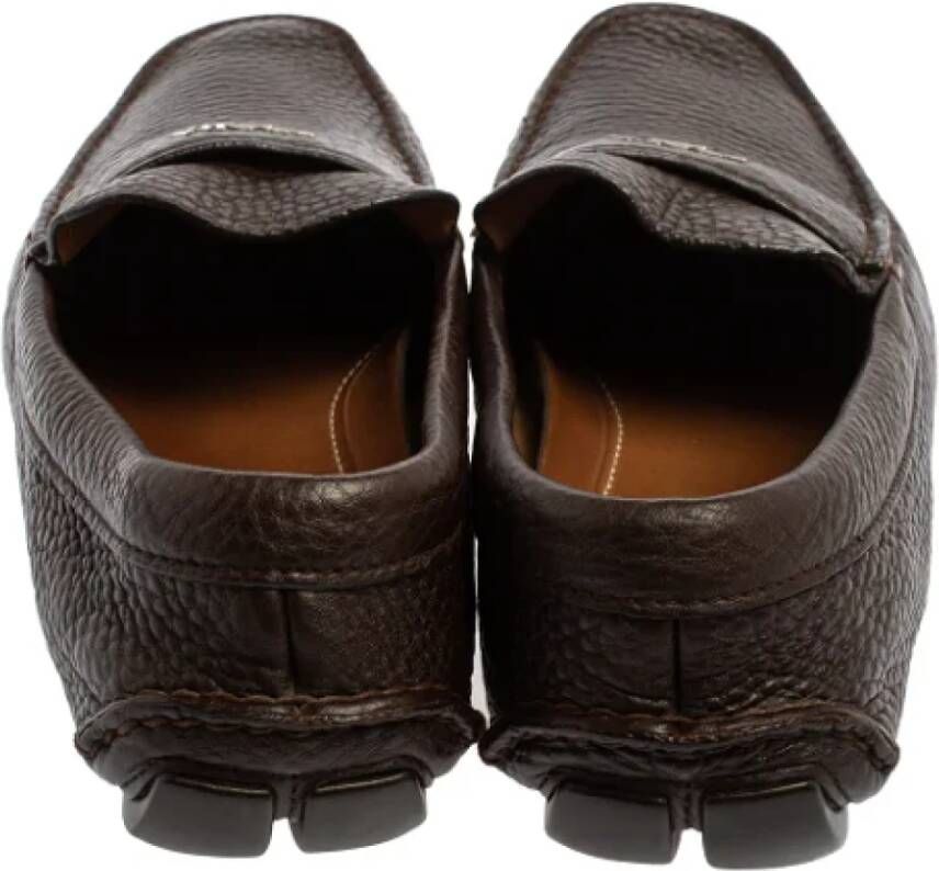 Prada Vintage Pre-owned Leather flats Brown Dames