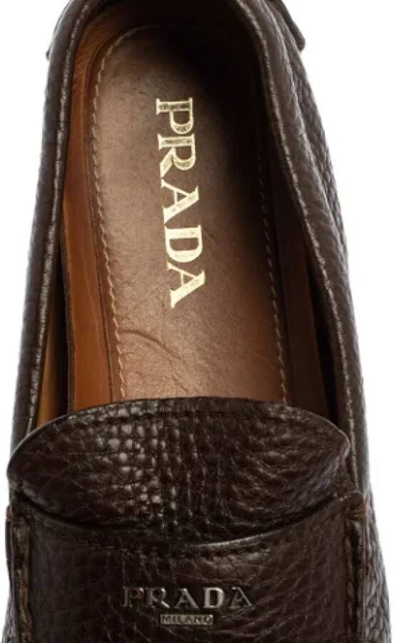 Prada Vintage Pre-owned Leather flats Brown Dames