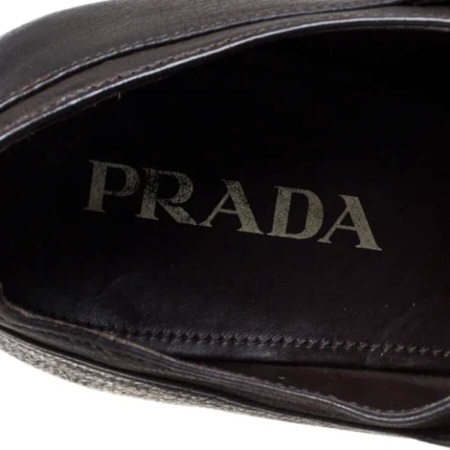 Prada Vintage Pre-owned Leather flats Brown Dames