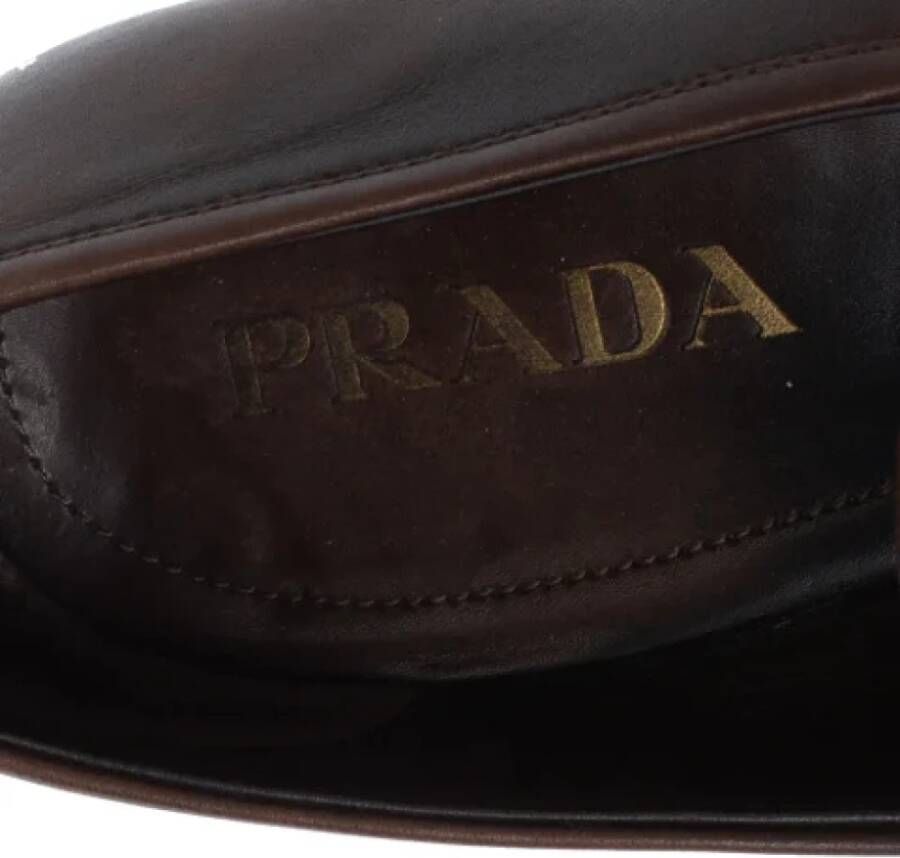 Prada Vintage Pre-owned Leather flats Brown Dames