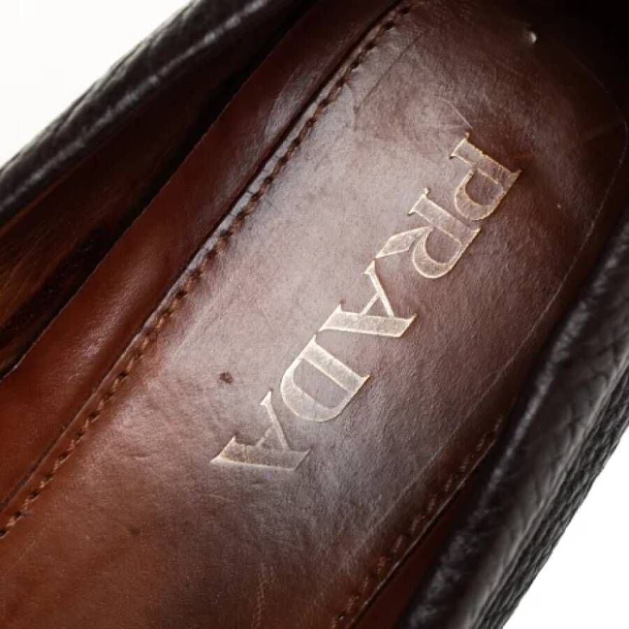 Prada Vintage Pre-owned Leather flats Brown Dames