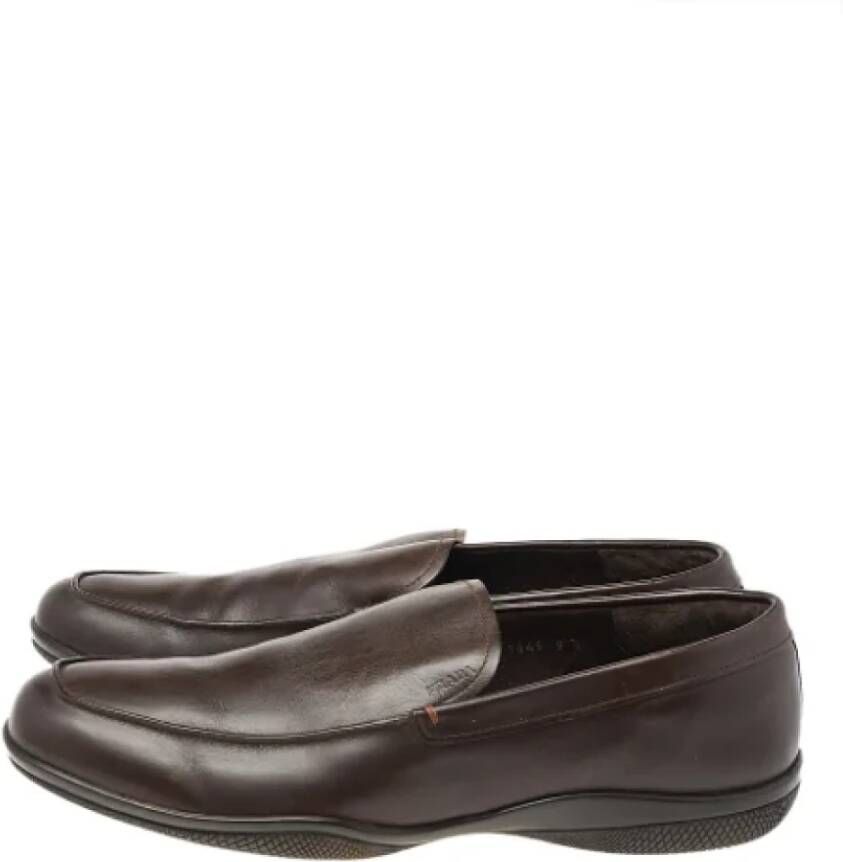 Prada Vintage Pre-owned Leather flats Brown Dames