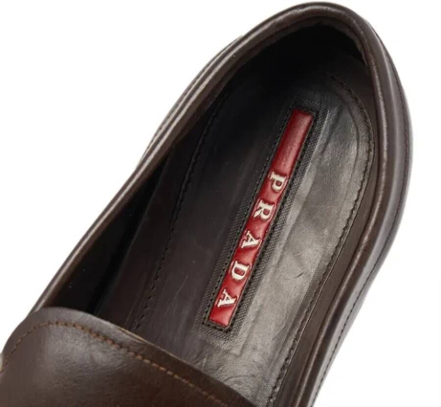 Prada Vintage Pre-owned Leather flats Brown Dames