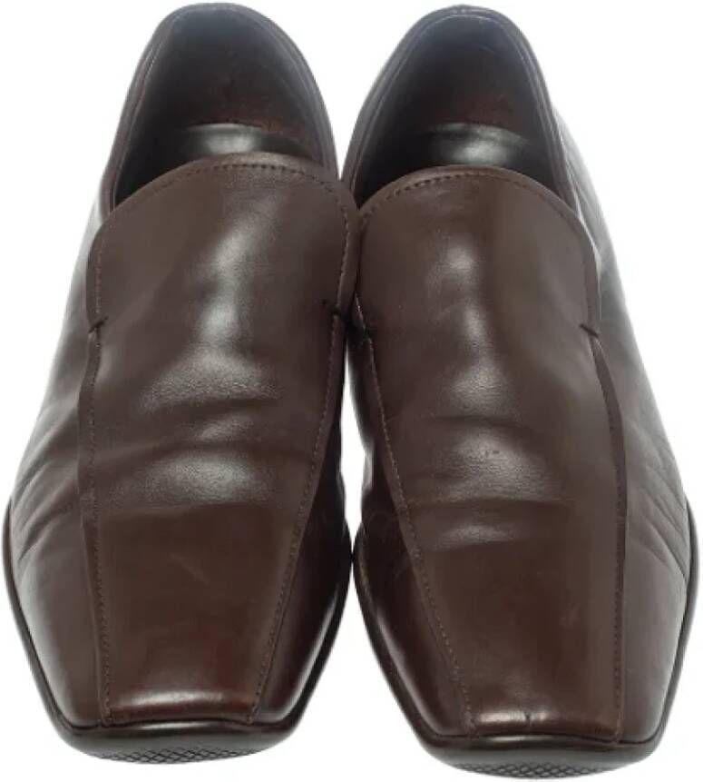 Prada Vintage Pre-owned Leather flats Brown Dames