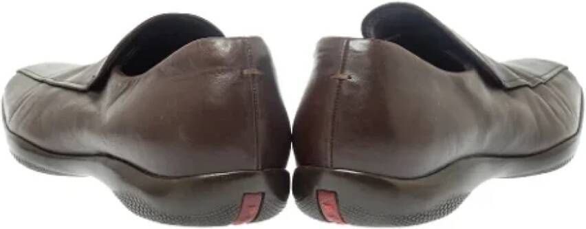 Prada Vintage Pre-owned Leather flats Brown Dames