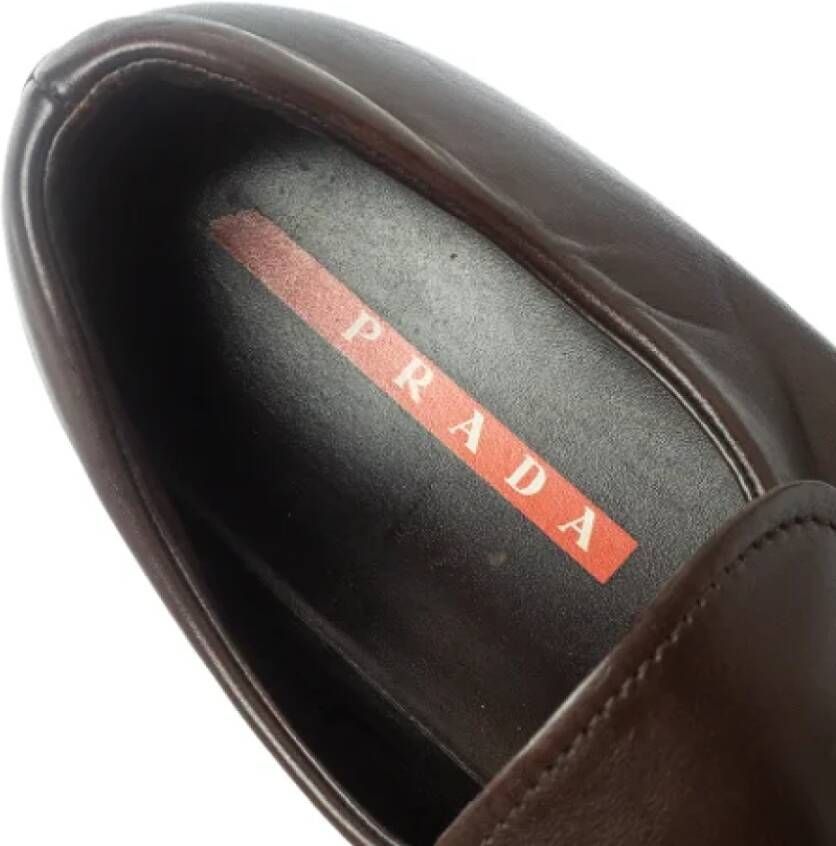 Prada Vintage Pre-owned Leather flats Brown Dames